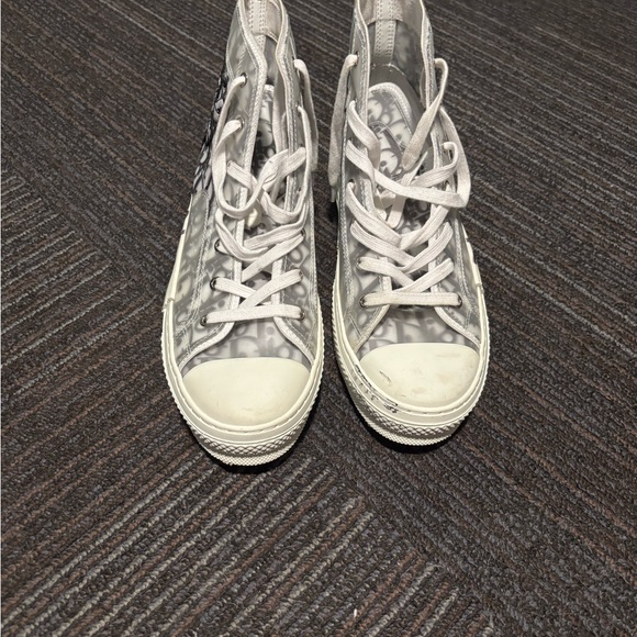Dior Gray and White High-Top Sneakers - Picture 1 of 4
